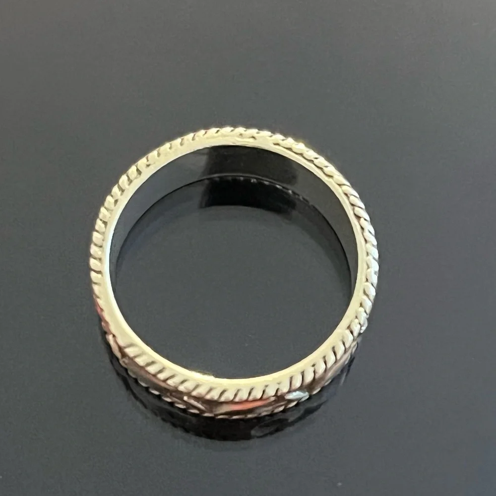 Sterling Silver Wave Band Ring Stamped 925 By Woods Unisex Size 8